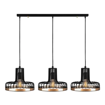 Lustra neagra/aramie cu abajur din metal Fellini - Opviq lights imagine