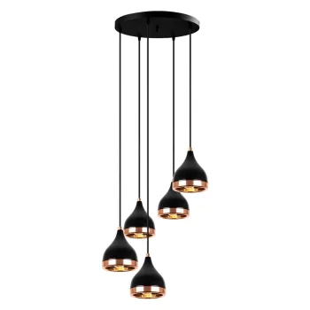 Lustra neagra/aramie cu abajur din metal o 43 cm Yildo - Opviq lights imagine