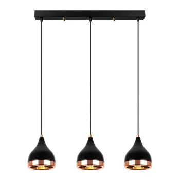 Lustra neagra/aramie cu abajur din metal Yildo - Opviq lights imagine