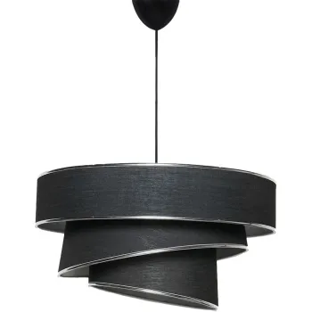 Lustra neagra/argintie cu abajur textil o 40 cm Couper - Opviq lights imagine