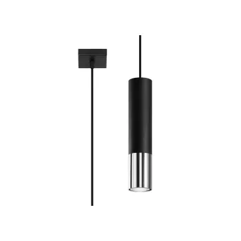 Lustra neagra/argintie din metal o 8 cm Longbot - Sollux imagine