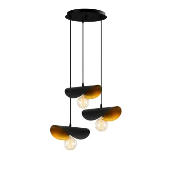 Lustra neagra/aurie cu abajur din metal o 45 cm Sivani - Opviq lights imagine