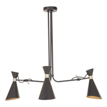 Lustra neagra/aurie din metal cu abajur din metal Linox - Premier Housewares imagine
