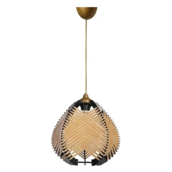 Lustra neagra/bej cu abajur textil o 25 cm - Opviq lights imagine