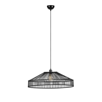 Lustra neagra cu abajur din bambus o 70 cm Tapa - Markslojd imagine