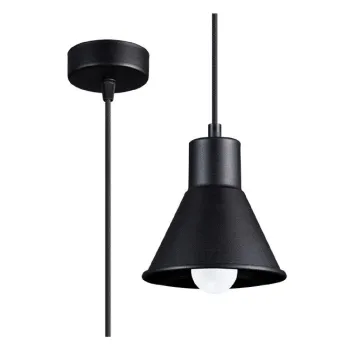 Lustra neagra cu abajur din metal 14x14 cm Martina - Nice Lamps imagine