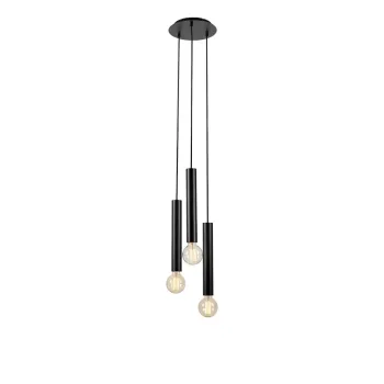 Lustra neagra cu abajur din metal 25x25 cm Sencillo - Markslojd imagine