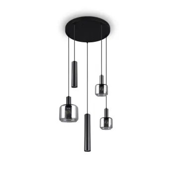 Lustra neagra cu abajur din metal/cu abajur din sticla o 40 cm Mataro - Trio imagine