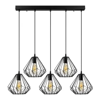 Lustra neagra cu abajur din metal Diamond - Opviq lights imagine