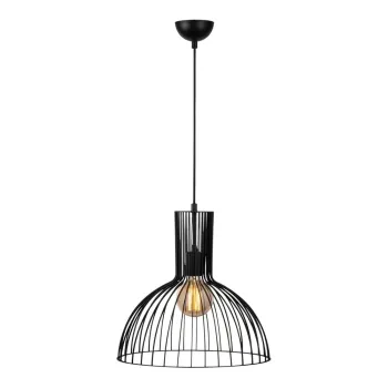 Lustra neagra cu abajur din metal o 38 cm Fellini - Opviq lights imagine