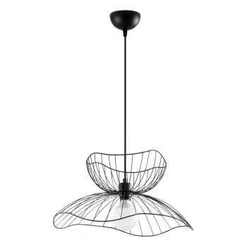 Lustra neagra cu abajur din metal o 50 cm Farac - Opviq lights imagine