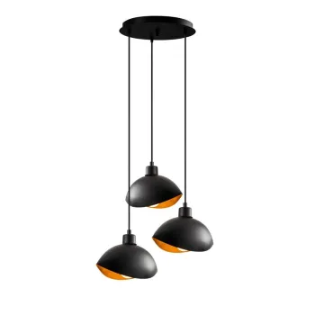 Lustra neagra cu abajur din metal o 50 cm Sivani - Opviq lights imagine