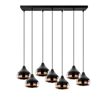 Lustra neagra cu abajur din metal Yildo - Opviq lights imagine