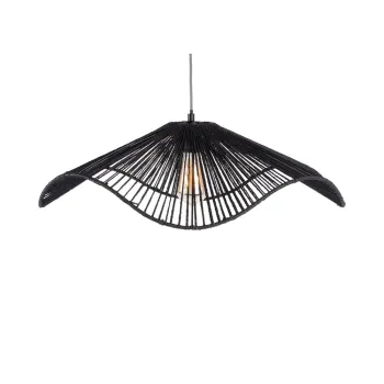 Lustra neagra cu abajur din sfoara din hartie o 62 cm Sombra - Leitmotiv imagine