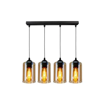 Lustra neagra cu abajur din sticla 10x65 cm Bistro - Candellux Lighting imagine
