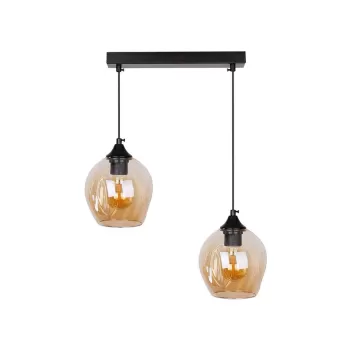 Lustra neagra cu abajur din sticla 14x48 cm Aspa - Candellux Lighting imagine