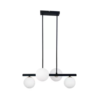 Lustra neagra cu abajur din sticla 25x59 cm Kama - Candellux Lighting imagine