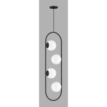 Lustra neagra cu abajur din sticla Club - Squid Lighting imagine