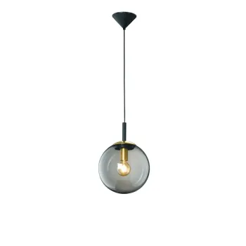 Lustra neagra cu abajur din sticla Dini - Fischer & Honsel imagine