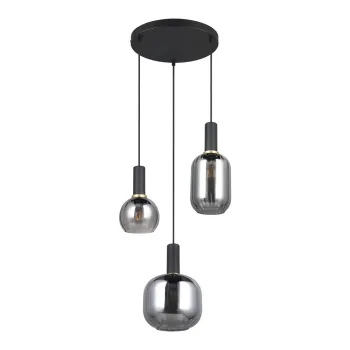 Lustra neagra cu abajur din sticla Diva - Trio imagine