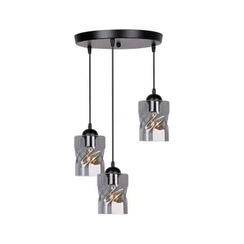 Lustra neagra cu abajur din sticla Felis - Candellux Lighting imagine
