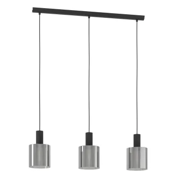 Lustra neagra cu abajur din sticla GOROSIBA - EGLO imagine