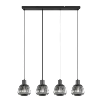 Lustra neagra cu abajur din sticla o 15 cm Tarifa - Trio imagine