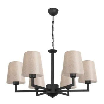 Lustra neagra cu abajur textil Profil - Opviq lights imagine