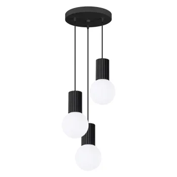Lustra neagra din metal cu abajur din sticla o 25 cm Orbital - Sollux imagine