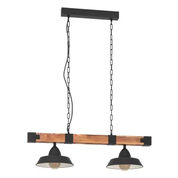 Lustra neagra/in culoare naturala cu abajur din metal OLDBURY - EGLO imagine