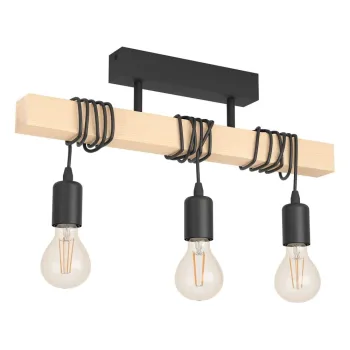 Lustra neagra/in culoare naturala TOWNSHEND - EGLO imagine