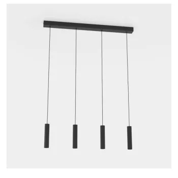 Lustra neagra LED cu abajur din metal ALMUDAINA - EGLO imagine