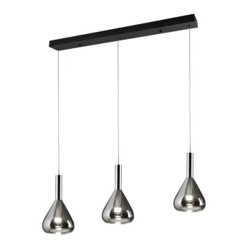 Lustra neagra LED cu abajur din sticla Cipera - CINQUE imagine