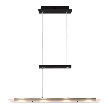 Lustra neagra LED cu abajur din sticla Milos - Trio imagine