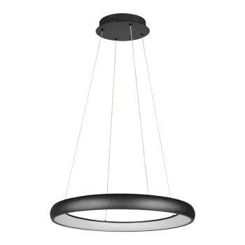 Lustra neagra LED cu intensitate reglabila cu abajur din metal o 75 cm Cardona - Trio imagine