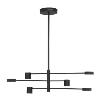 Lustra neagra LED cu intensitate reglabila din aluminiu cu abajur din sticla acrilica o 100 cm Nordik - Nova Luce imagine