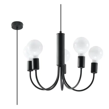 Lustra neagra o 45 cm Karim - Nice Lamps imagine