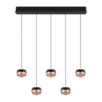 Lustra negru-aramiu LED cu abajur din metal Orbit - Trio Select imagine