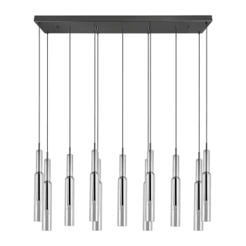 Lustra negru-argintiu LED cu abajur din sticla Lucent - Trio Select imagine