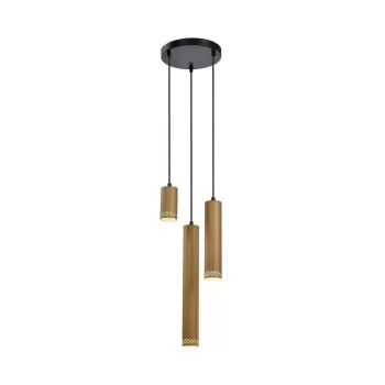 Lustra negru/auriu cu abajur din metal Tubo - Candellux Lighting imagine