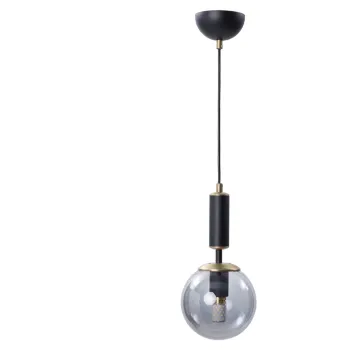 Lustra negru-gri cu abajur din sticla o 15 cm Hector - Squid Lighting imagine