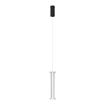 Lustra negru-mat/argintiu-mat LED cu intensitate reglabila din metal cu abajur din sticla acrilica o 6 cm Pheme - Nova Luce imagine
