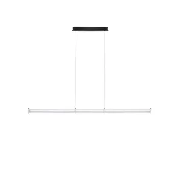 Lustra negru-mat/argintiu-mat LED cu intensitate reglabila din metal cu abajur din sticla acrilica Pheme - Nova Luce imagine