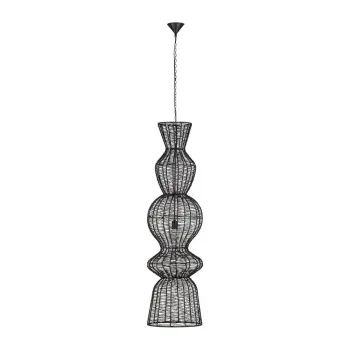 Lustra negru-mat cu tapiterie din franghie o 38 cm Breena - Nova Luce imagine