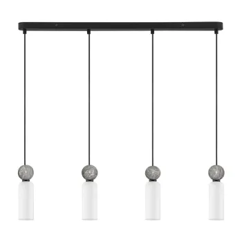 Lustra negru-mat din piatra cu abajur din sticla Filomena - Nova Luce imagine