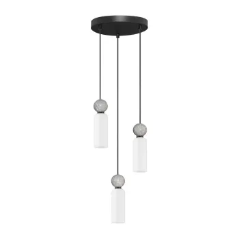 Lustra negru-mat din piatra cu abajur din sticla o 25 cm Filomena - Nova Luce imagine