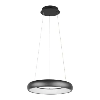Lustra negru-mat LED cu intensitate reglabila cu abajur din metal o 46 cm Cardona - Trio imagine