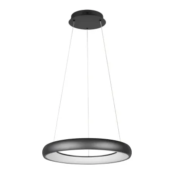 Lustra negru-mat LED cu intensitate reglabila cu abajur din metal o 62 cm Cardona - Trio imagine