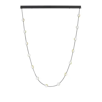 Lustra negru-mat LED cu intensitate reglabila din aluminiu cu abajur din sticla acrilica Alcinoe - Nova Luce imagine