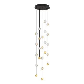 Lustra negru-mat LED cu intensitate reglabila din aluminiu cu abajur din sticla acrilica o 38 cm Alcinoe - Nova Luce imagine